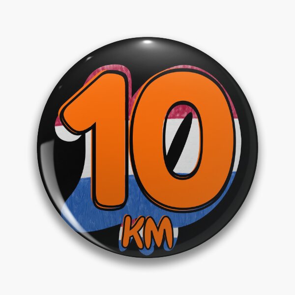 Item preview, 10KM Running Achievement - Dutch - Electric Orange designed and sold by NineSevenFour.