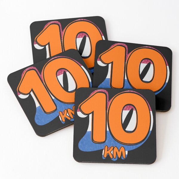 Item preview, 10KM Running Achievement - Dutch - Electric Orange designed and sold by NineSevenFour.