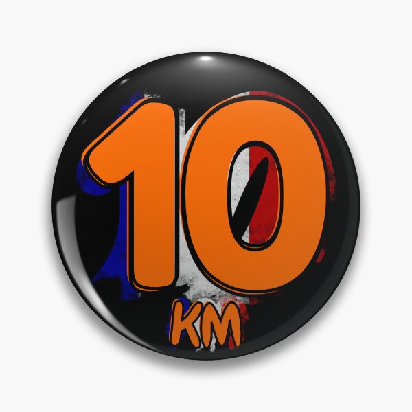 Item preview, 10KM Running Achievement - French - Electric Orange designed and sold by NineSevenFour.