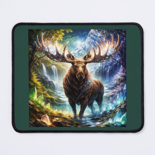 Item preview, Stag of the Crystal Vale – Majestic Fantasy Wildlife Spirit Art designed and sold by GeoWild Designs.