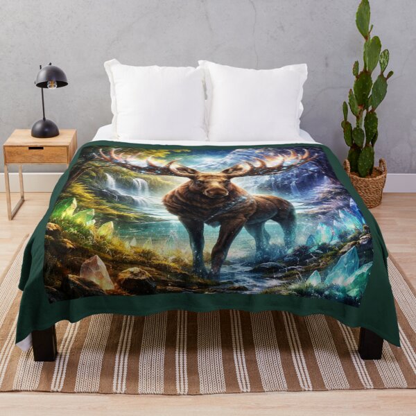 Item preview, Stag of the Crystal Vale – Majestic Fantasy Wildlife Spirit Art designed and sold by GeoWild Designs.