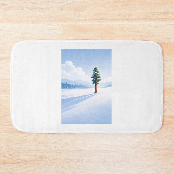 Item preview, Minimalist Redwood Tree in Snow Digital Illustration designed and sold by Liminal Inscapes.