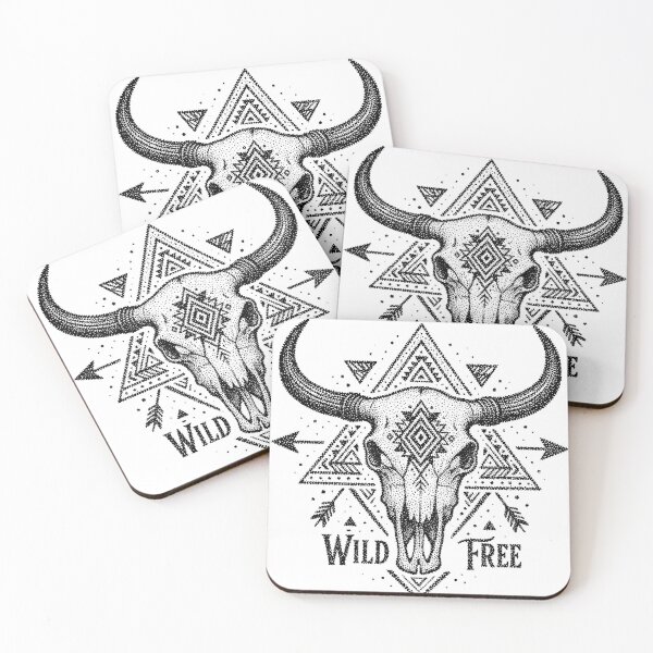 Item preview, Wild Boho Buffalo Skull – Western Tribal Vintage Design designed and sold by truongloc246.