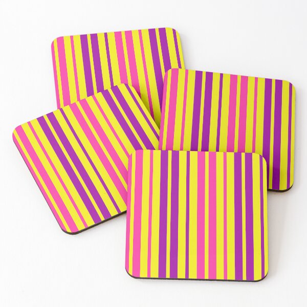 Item preview, Purple Pink Stripes On Yellow Pattern Design  designed and sold by PatternTitan.