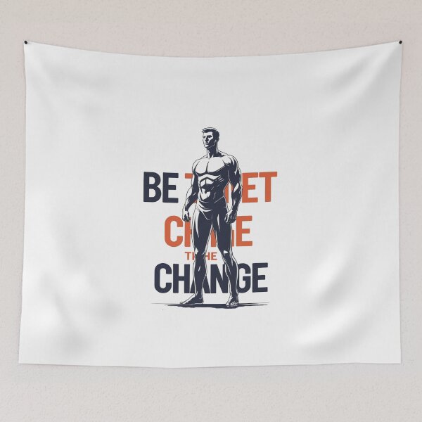 Item preview, Be The Change motivational slogan designed and sold by SloganSauce.