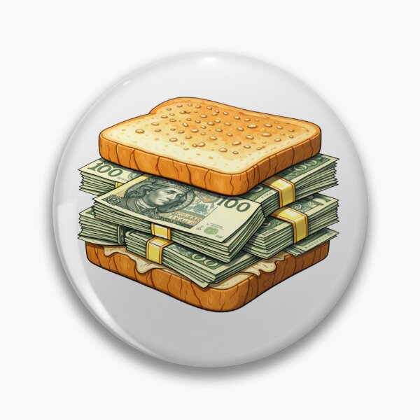 Item preview, 90s Retro PLN Money Sandwich – Funny Polish Zloty Cash Bread Stack Art designed and sold by digitalbitcraft.