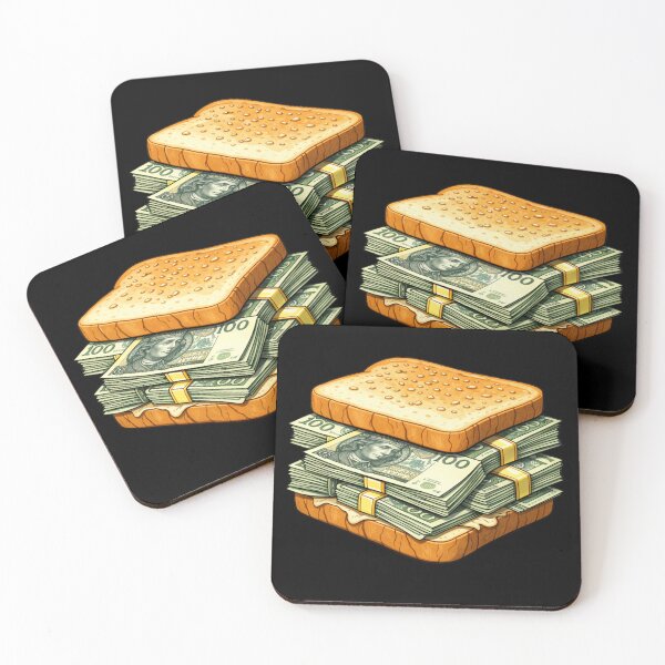 Item preview, 90s Retro PLN Money Sandwich – Funny Polish Zloty Cash Bread Stack Art designed and sold by digitalbitcraft.