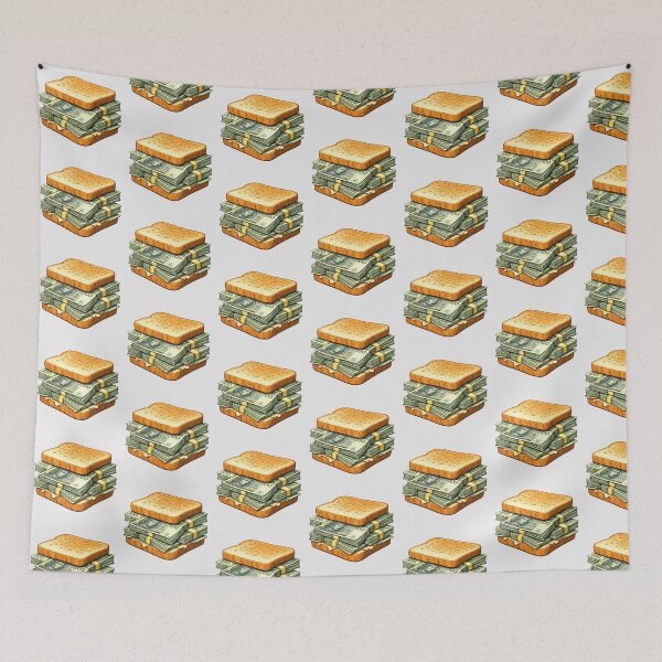 Item preview, 90s Retro PLN Money Sandwich – Funny Polish Zloty Cash Bread Stack Art designed and sold by digitalbitcraft.