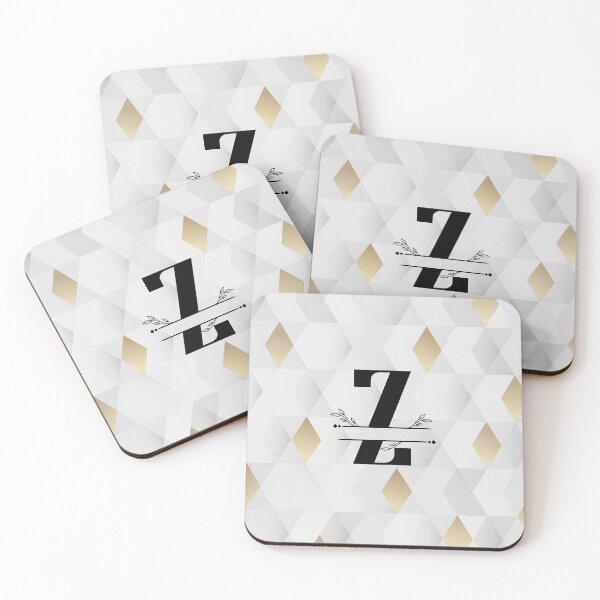 Item preview, Monogram...Z... with abstract gold and grey diamond background designed and sold by CHASAcreative.