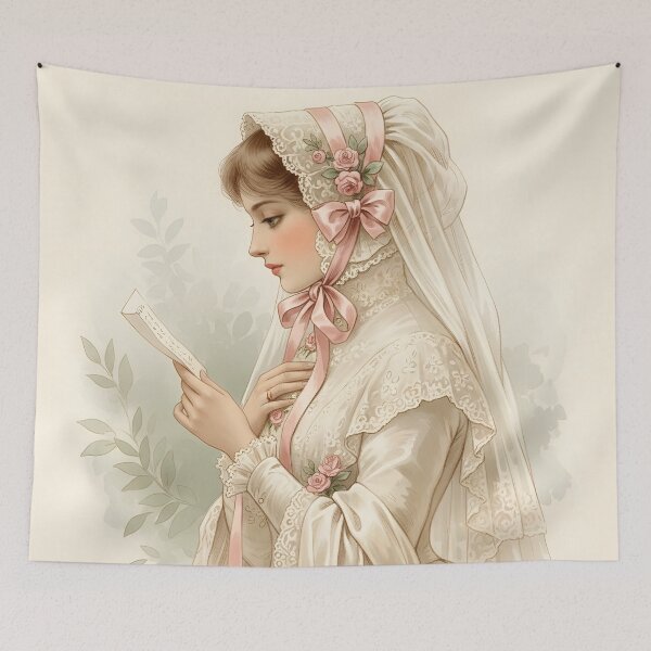 Item preview, Vintage Bride Reading Love Letter –Romantic Regencycore Wedding Aesthetic designed and sold by MAGICKEY2024.