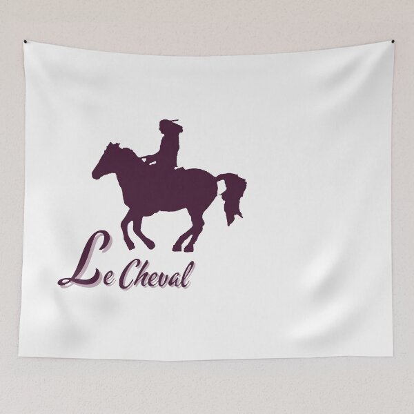 Item preview, Le Cheval – Burgundy Rider on Horse Minimal Logo designed and sold by Dotadoari.