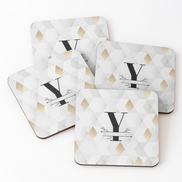 Item preview, Monogram...Y... with abstract gold and grey diamond background designed and sold by CHASAcreative.
