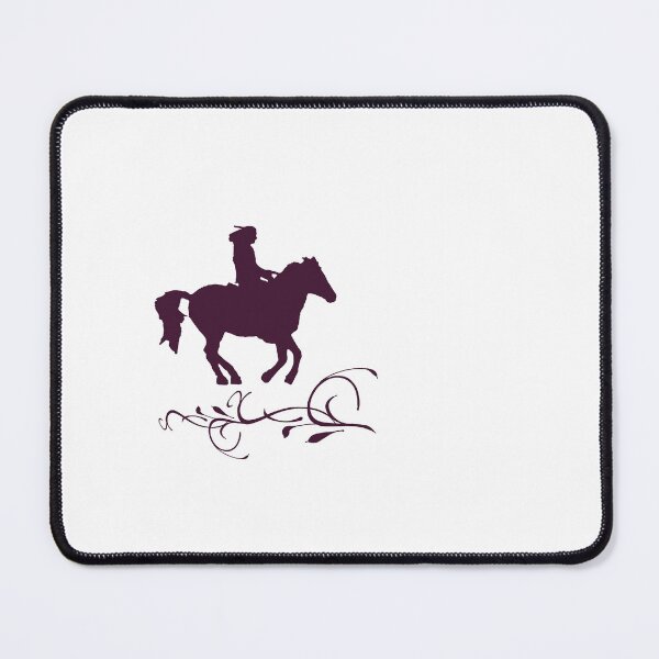 Item preview, Burgundy Rider on Horse with Birds – Minimal Logo designed and sold by Dotadoari.