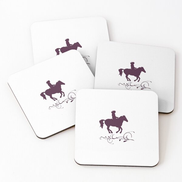 Item preview, Burgundy Rider on Horse with Birds – Minimal Logo designed and sold by Dotadoari.