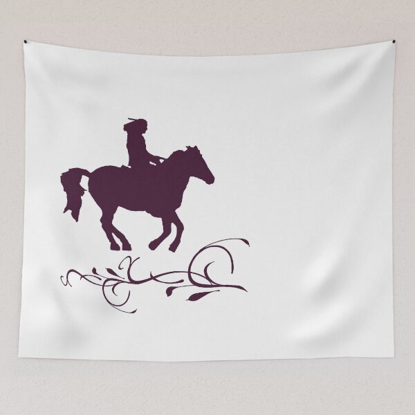 Item preview, Burgundy Rider on Horse with Birds – Minimal Logo designed and sold by Dotadoari.