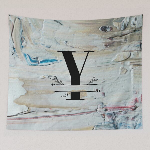 Item preview, Monogram...Y... with colourful textured cement/concrete wall background designed and sold by CHASAcreative.