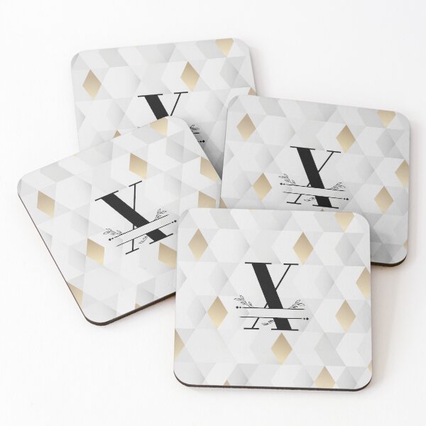 Item preview, Monogram...X... with abstract gold and grey diamond background designed and sold by CHASAcreative.
