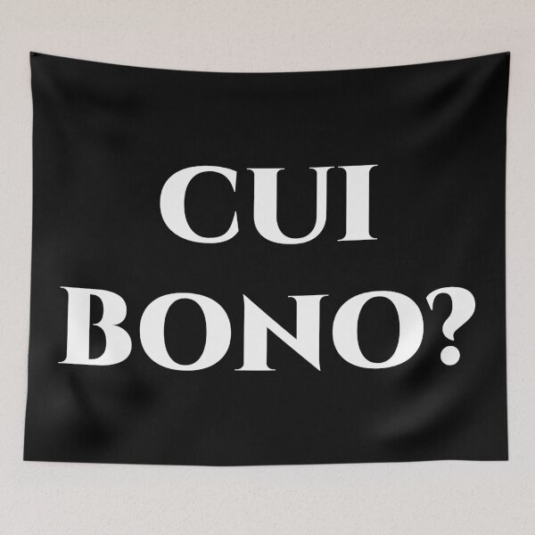 Item preview, Cui Bono – Minimalist Latin Question of Motive designed and sold by BrushRushX.