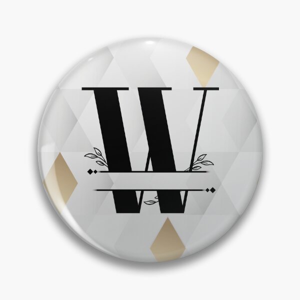 Item preview, Monogram...W... with abstract gold and grey diamond background designed and sold by CHASAcreative.
