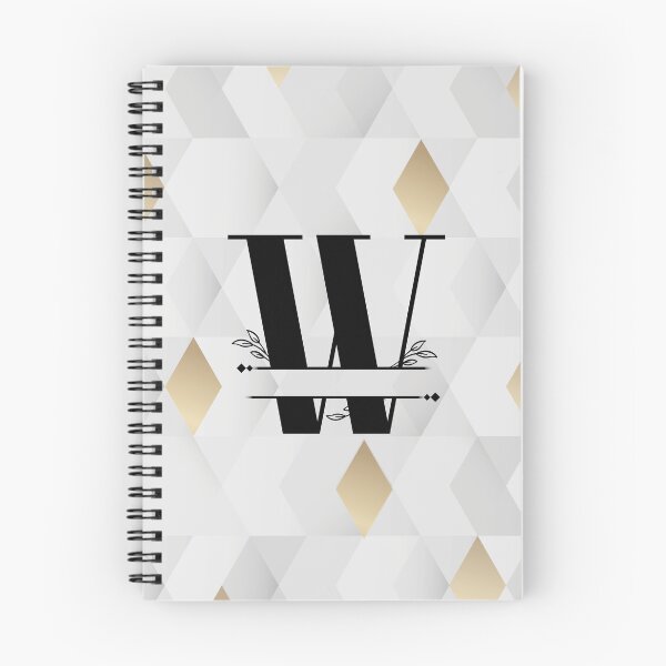 Item preview, Monogram...W... with abstract gold and grey diamond background designed and sold by CHASAcreative.