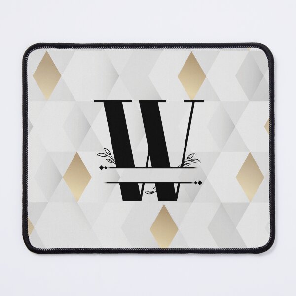 Item preview, Monogram...W... with abstract gold and grey diamond background designed and sold by CHASAcreative.
