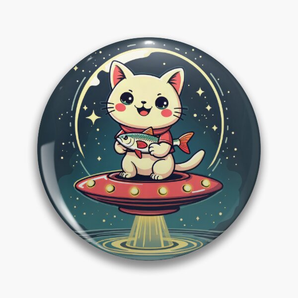 Artikelvorschau, Kawaii-Alienkatze angelt in UFO entworfen und verkauft von EmiBarDesign.