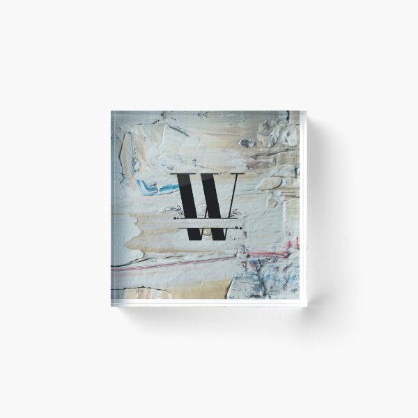 Item preview, Monogram...W... with colourful textured cement/concrete wall background designed and sold by CHASAcreative.