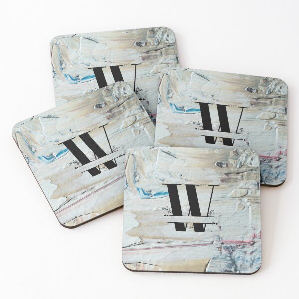 Item preview, Monogram...W... with colourful textured cement/concrete wall background designed and sold by CHASAcreative.