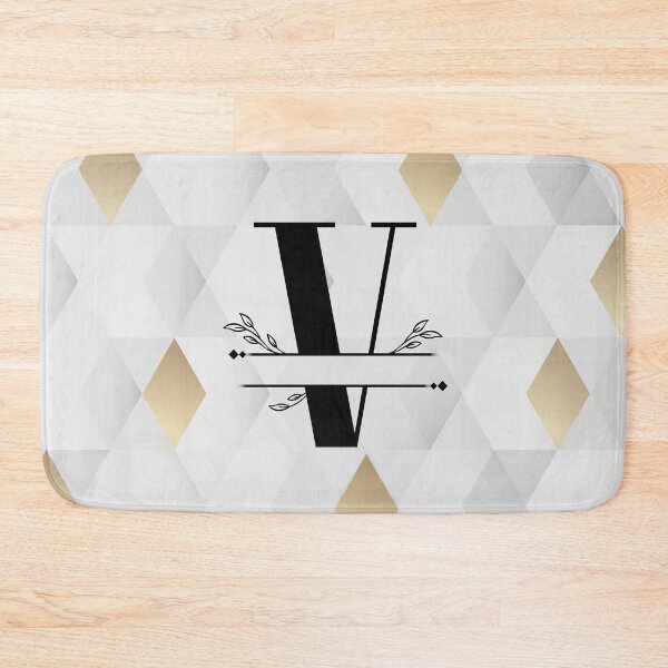 Item preview, Monogram...V... with abstract gold and grey diamond background designed and sold by CHASAcreative.