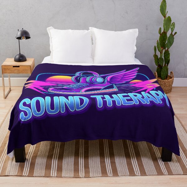 Item preview, Sound Therapy – Neon Synthwave Music Art designed and sold by MerchYouSearch.