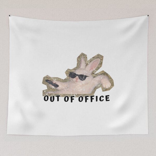 Item preview, Out of Office Relaxed Bunny Chill Art designed and sold by UUniqueIImprint.