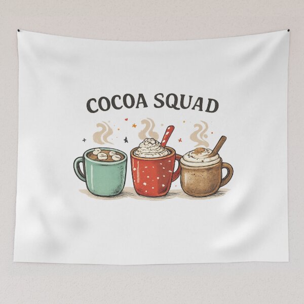 Item preview, Cocoa Squad – Christmas hot chocolate mug designed and sold by LuloCreative.