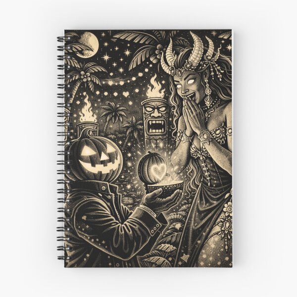 Item preview, Propuesta de Demonio Tiki del Jinete Sin Cabeza – Arte Fantástico de San Valentín con Scratchboard Noir designed and sold by TheHorsemanRidesAgain.