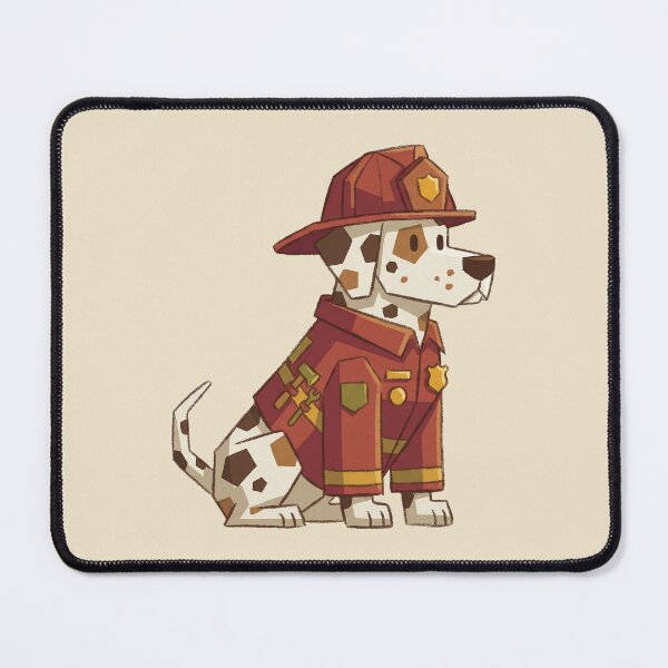 Item preview, Firefighter Dalmatian Dog, Cute Fire Rescue Mascot in Red Uniform Cartoon designed and sold by Magnificent Lizard.