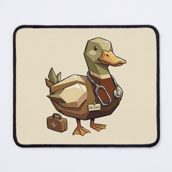 Item preview, Doctor Duck Low Poly Art, Cute Medical Mallard with Stethoscope designed and sold by Magnificent Lizard.