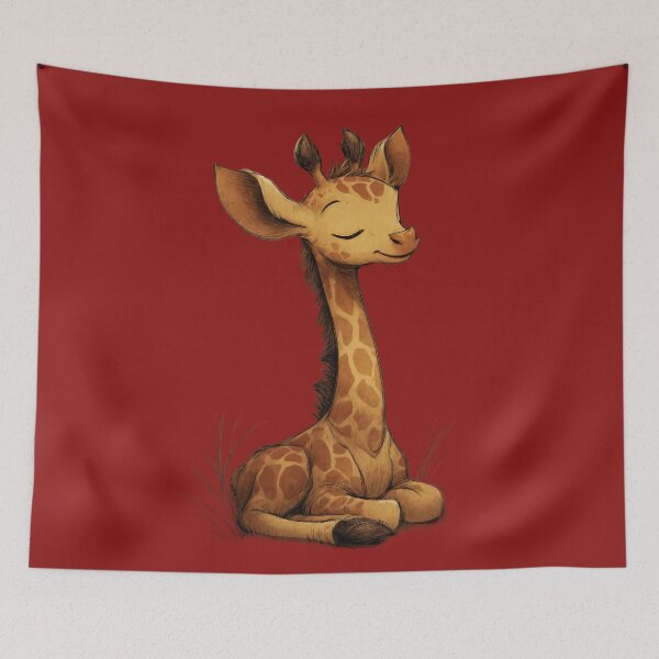 Item preview, Sleeping giraffe baby – Cute baby giraffe in a calm animal style designed and sold by Meiersbeste.