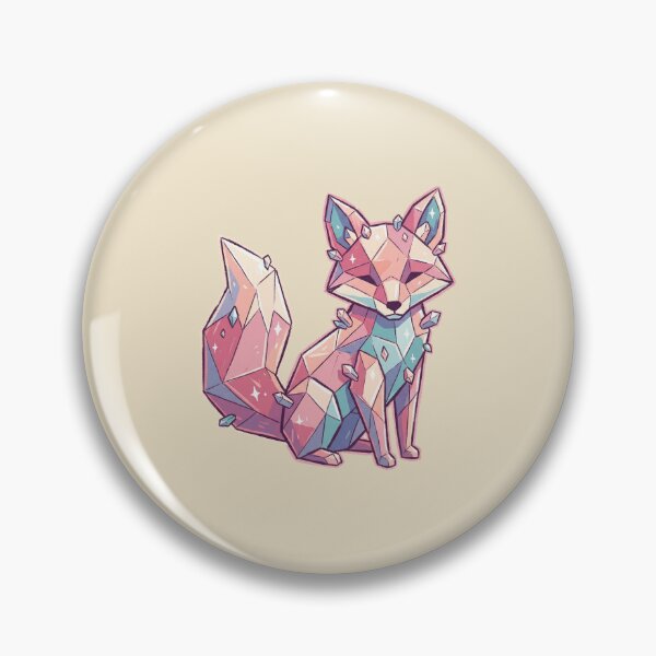 Item preview, Crystal Fox Geometric Gemstone Aesthetic, Pink and Teal Faceted Animal designed and sold by Magnificent Lizard.