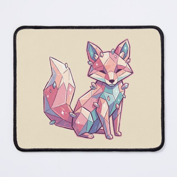 Item preview, Crystal Fox Geometric Gemstone Aesthetic, Pink and Teal Faceted Animal designed and sold by Magnificent Lizard.