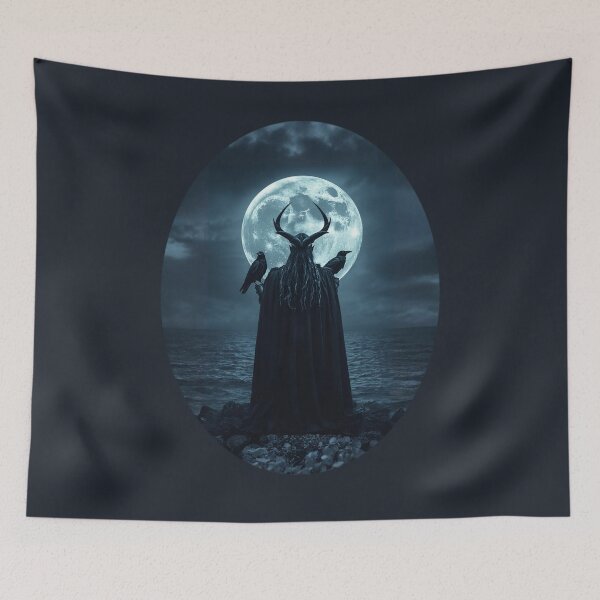 Item preview, Odin with Huginn and Muninn & the Full Moon  designed and sold by The Digital Collaboration .