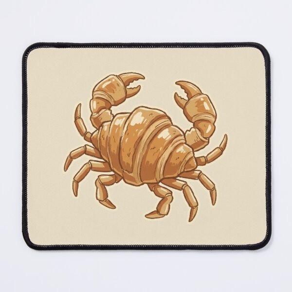 Item preview, Croissant Crab Cute Pastry Crustacean Hybrid, Funny Food Animal Pun designed and sold by Magnificent Lizard.