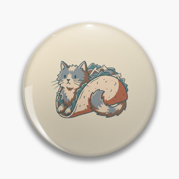 Item preview, Cat Taco Funny Tacocat Illustration, Fluffy Grey Kitten in Mexican Food Shell designed and sold by Magnificent Lizard.
