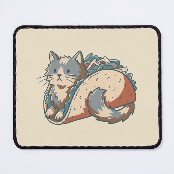 Item preview, Cat Taco Funny Tacocat Illustration, Fluffy Grey Kitten in Mexican Food Shell designed and sold by Magnificent Lizard.