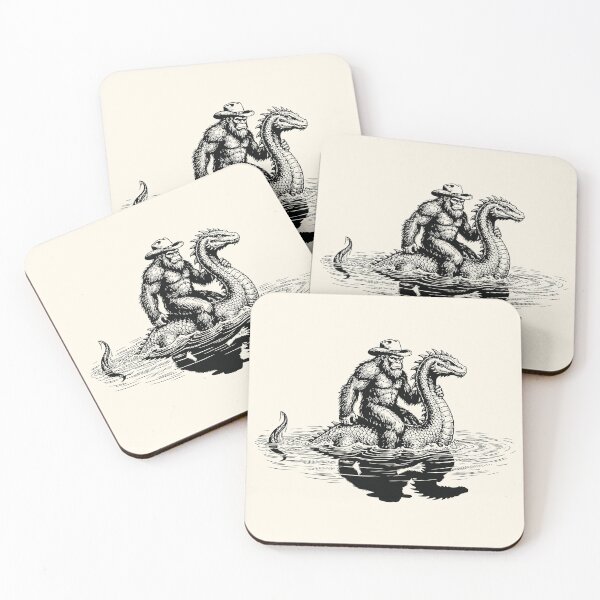 Item preview, Cowboy Bigfoot Loch Ness Monster Vintage Cryptid designed and sold by Y-Vibes.
