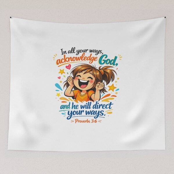 Item preview, Acknowledge God - Joyful Youth Scripture Graphic designed and sold by Faithloveshop.