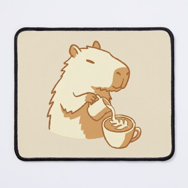 Artikelvorschau, Barista Capybara gießt Latte Art – Niedlicher Kaffee-Cartoon entworfen und verkauft von Magnificent Lizard.