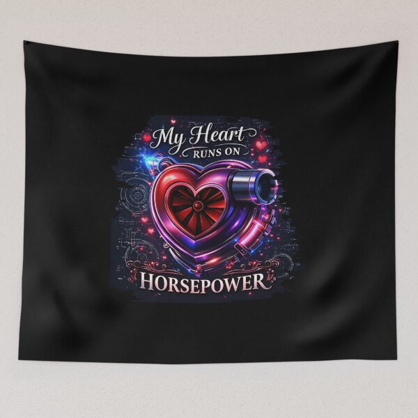 Item preview, My Heart Runs on Horsepower – Turbo Racing Valentine Heart designed and sold by CarantinedChaos.