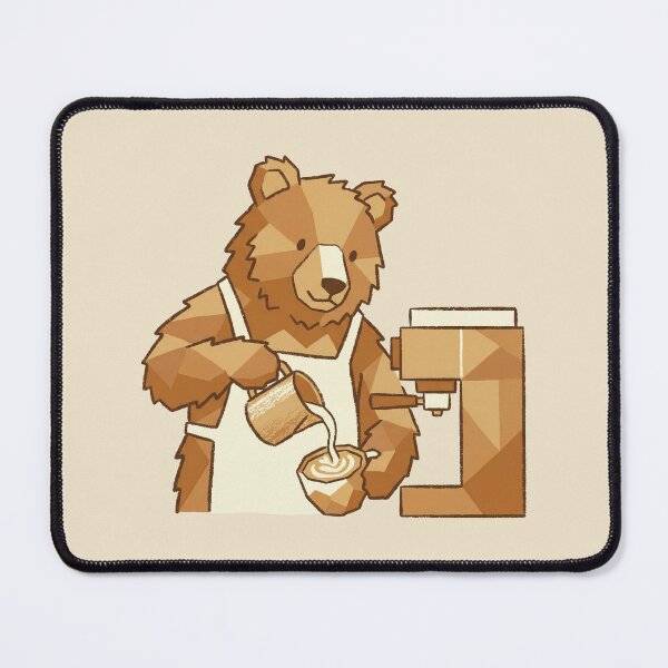 Item preview, Barista Bear Making Latte Art, Geometric Low Poly Coffee Animal designed and sold by Magnificent Lizard.