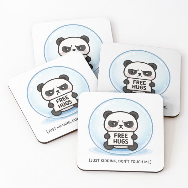 Item preview, Free Hugs Just Kidding Panda Bubble Funny Introvert designed and sold by TheSimpleTee007.