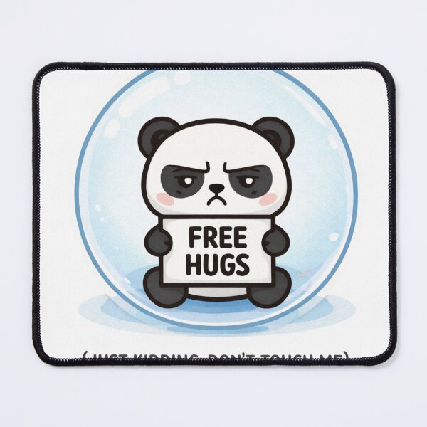 Item preview, Free Hugs Just Kidding Panda Bubble Funny Introvert designed and sold by TheSimpleTee007.