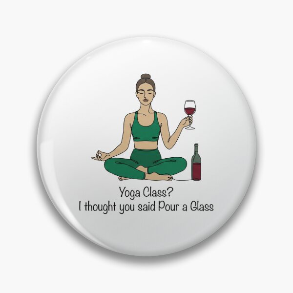 Item preview, Funny Yoga and Wine Lover Gift - Pour a Glass Line Art designed and sold by AgingeR.
